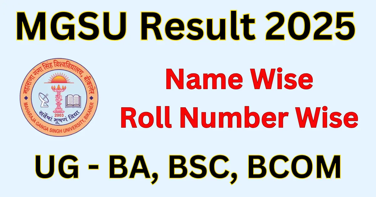 mgsu Result 2025 Roll Number Search