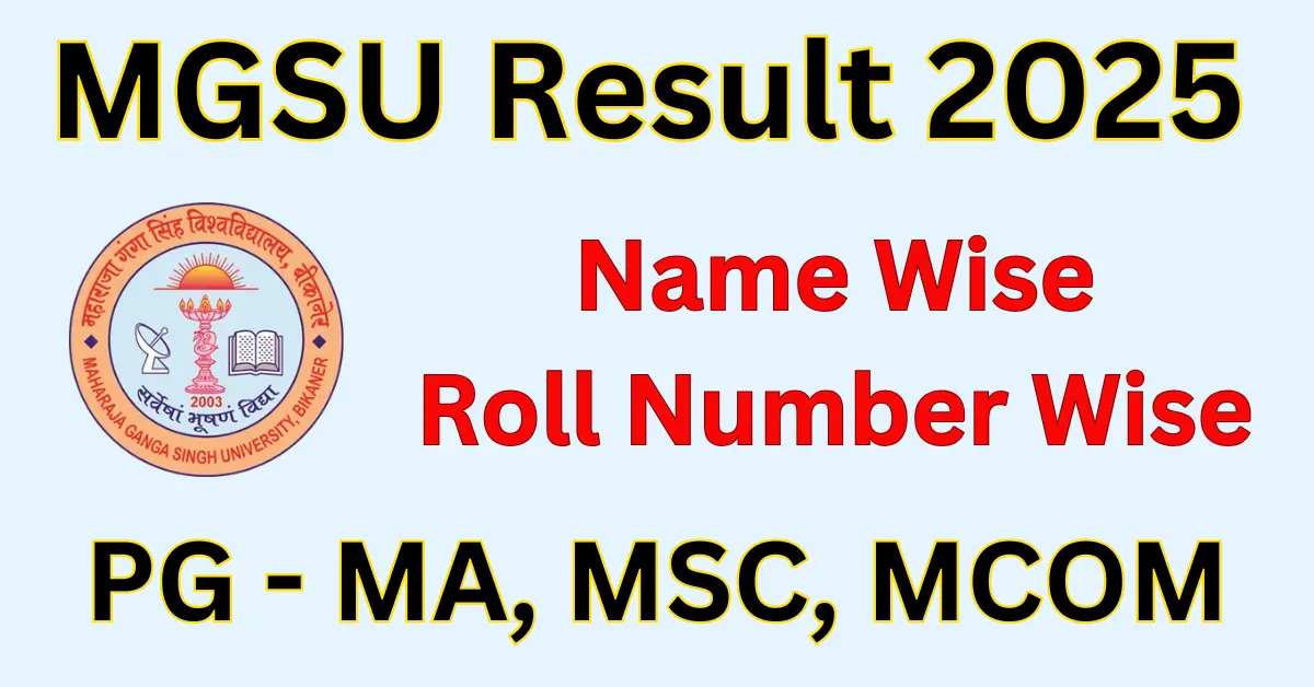 MGSU Admit Card 2025 Official Portal